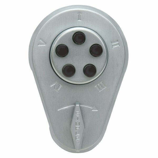 Simplex Kaba Auxiliary Lock, Thumbturn; Key Override; 1in Deadbolt for 1-3/4in to 2-1/8in Door Satin Chrome 91026D